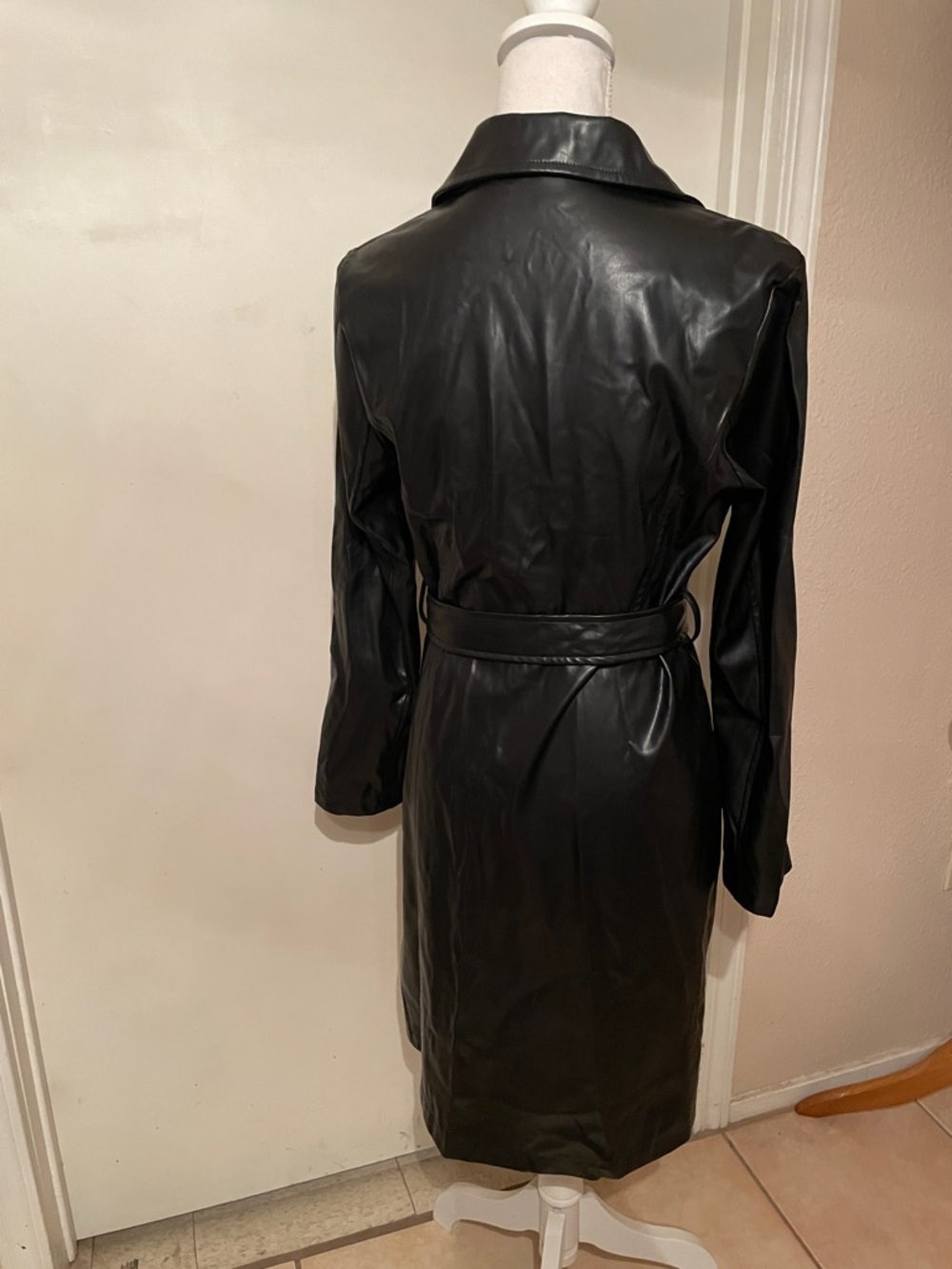 “Shein” Black Trench Coat - Belted With Pockets! - Picture 3 of 7